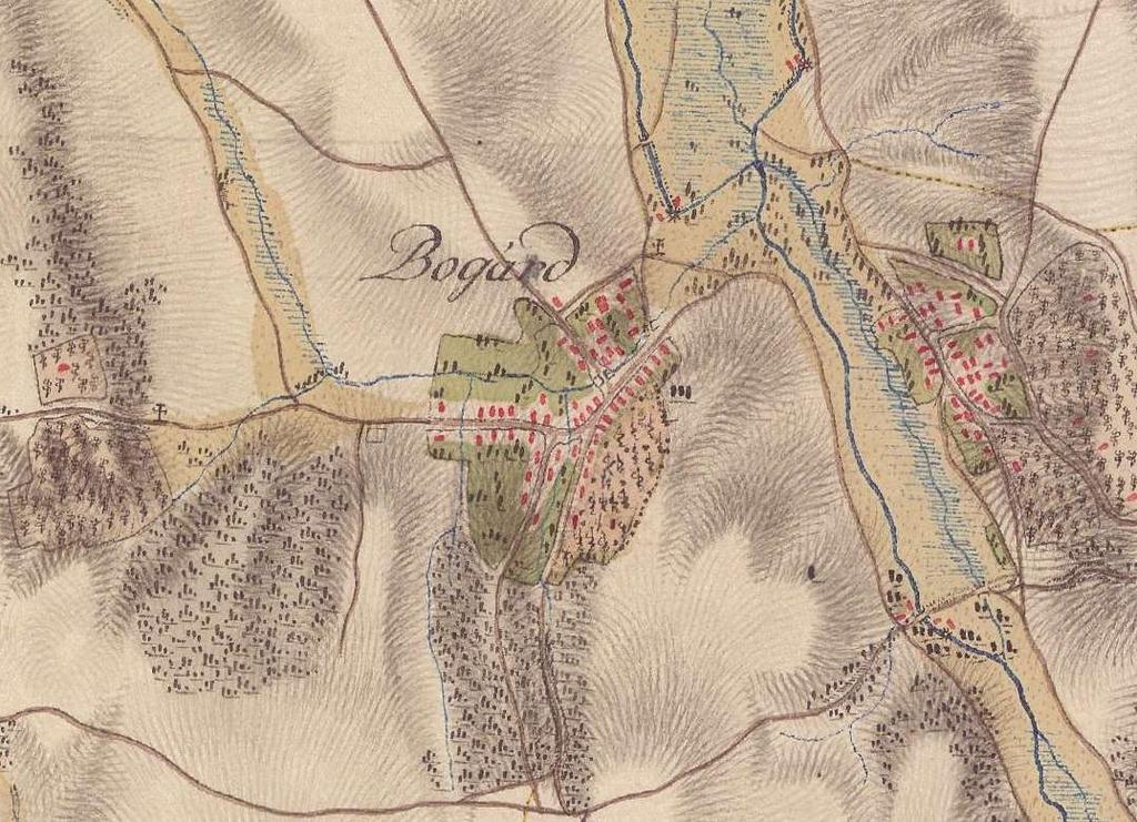 6 A település fejlődését remekül illusztrálják a korabeli térképek. Az Első Katonai Felmérésen (1763-87) a település még kevés épülettel rendelkezik.
