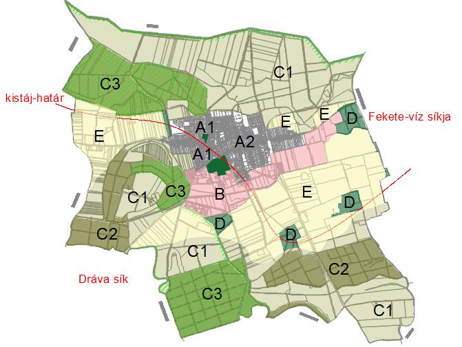 54 ELTÉRŐ KARAKTERŰ TELEPÜLÉSRÉSZEK A KÜLTERÜLETEN TÁJKARAKTEREK, ORSZÁGOS JELENTŐSÉGŰ TERMÉSZET ÉS TÁJKÉPVÉDELMI TERÜLETEK: A tájkarakter elemzésben a domborzati, geológiai, vízrajzi, éghajlattani,