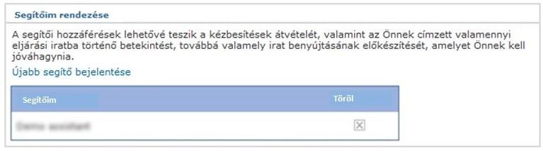 Adja meg az e segítővel kapcsolatos további információkat. Kattintson a gombra. Amennyiben a segítőnek már van e-curia hozzáférése, meg kell adni az azonosítóját.