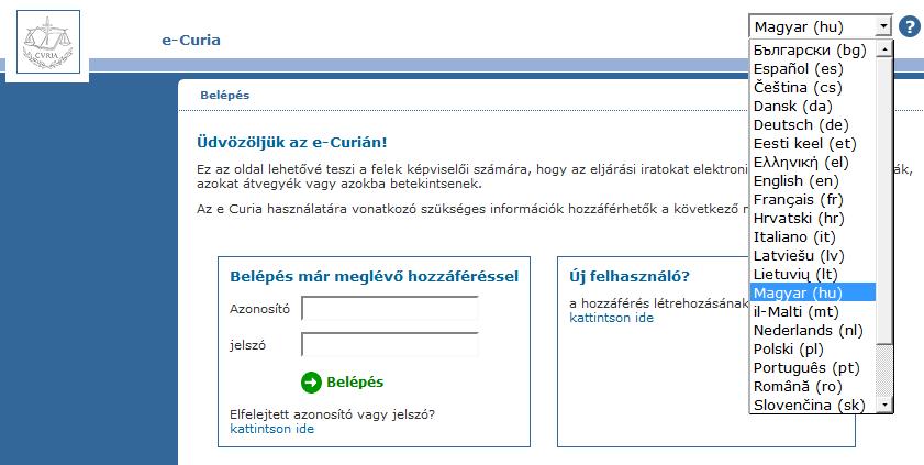 A fő képernyőn válassza ki a kívánt