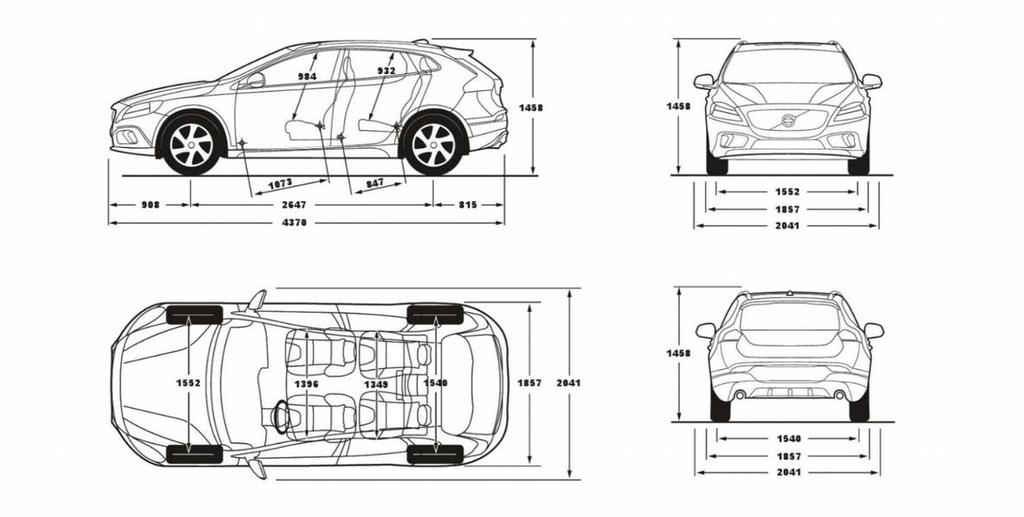 7 VOLVO V40 MŰSZAKI ADATOK MOTOROK Motortípu T2 T3 D2 D3 4hengere, 16 zelepe, közv. befeck.