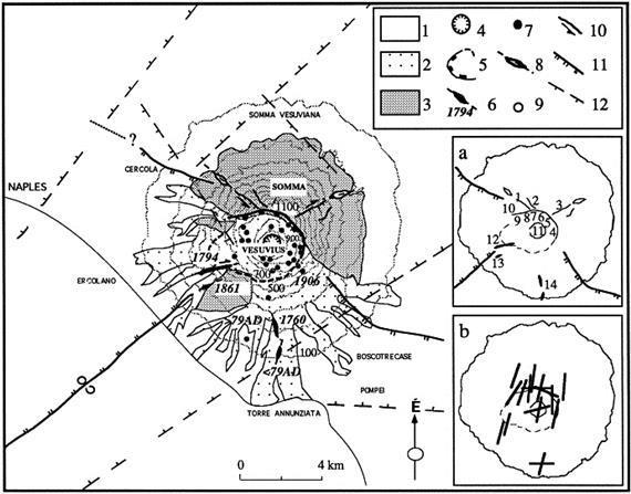 4.6. ábra: A Vezúv lávafolyásainak területi kiterjedése Amikor a kitörés 79.