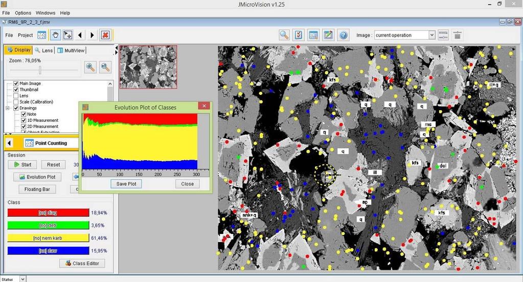 19. Melléklet: A karbonátok osztályozására használt JMicroVision v1.2.5 programból készült kivágott kép.