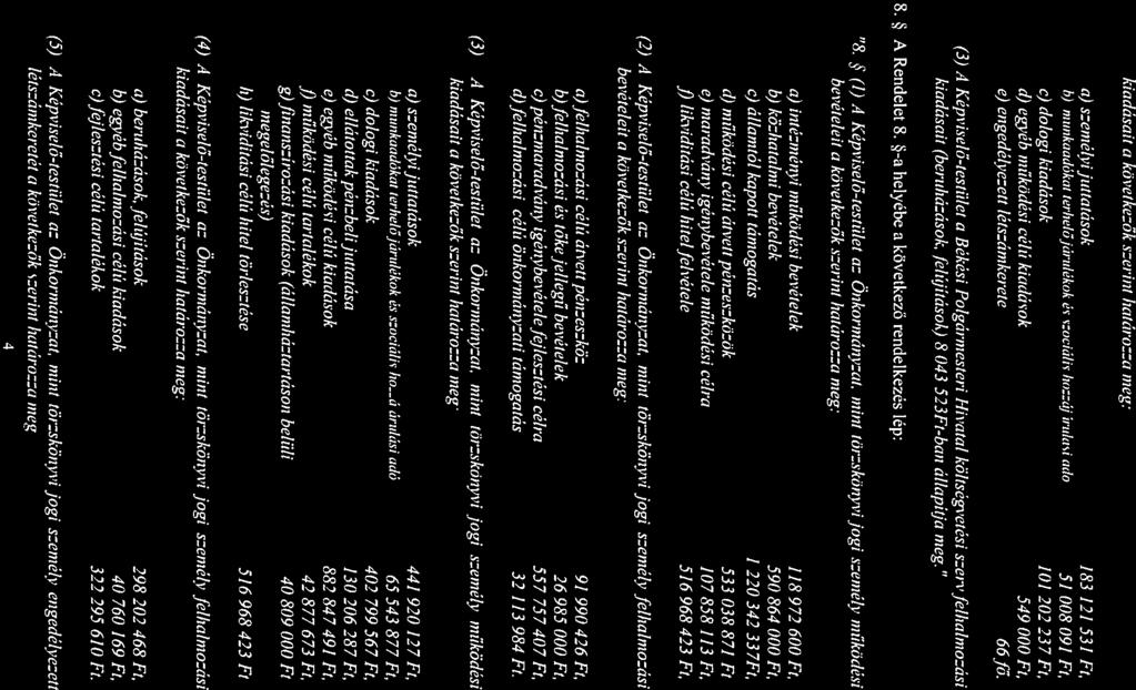 kiadásait ci következők szerint hatarozza meg: a) szenzélvi juttatások 1,) nzu;zkaadókn terhe/a jariilekok es szocialis /zoz:ójárzzlcisi adó c,) dologi kiadások d) egyéb működési célú kiadások e)
