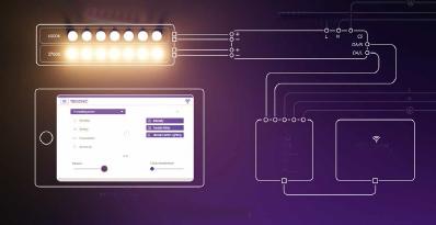 DALI rendszerekbe való beépítés LED-modul LED-meghajtó A scenecom XL-hez hasonló DALI rendszerek megkönnyítik a bonylult világítási megoldások megvalósítását és vezérlését.