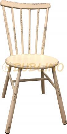 DL PALMA Kültéri vintage szék, koptatott krém színű felülettel, kültéri használatra alkalmas étteremi terasz szék.