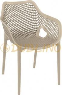 DL Net Polypropylene, műanyag taupe vagy fekete karfás szék.