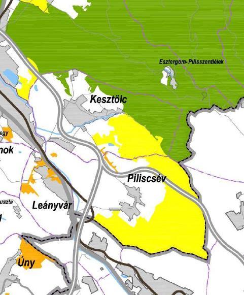 NATURA 2000 területek országos ökológiai hálózat területei zöld -