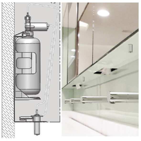 Oldal: 27 YS28020000 Stern Tükör mögé/szekrénybe építhető infrás szappanadagoló egység 950 ml, 230V/12V