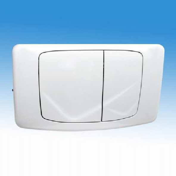 V828601 Valsir Vandálbiztos nyomólap 2 mennyiségű öblítéshez fehér műanyagból RIOS falon belüli WC-öblítőtartályhoz