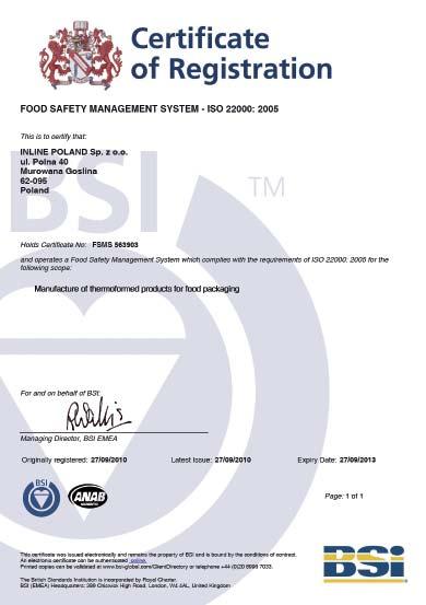 tekintélyes ISO 22000:2005 Élelmiszerbiztonsági rendszer követelményein alapszik. Elsődleges célunk, hogy elismert, megbízható partnerei legyünk a vevőinknek.