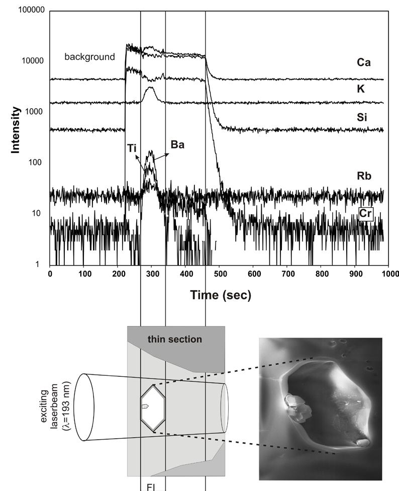 Presence of dissolved silicate in CO 2 -rich supercritical fluid: cryptic metasomatism in the mantle The signal when the inclusion is ablated is longer than expected
