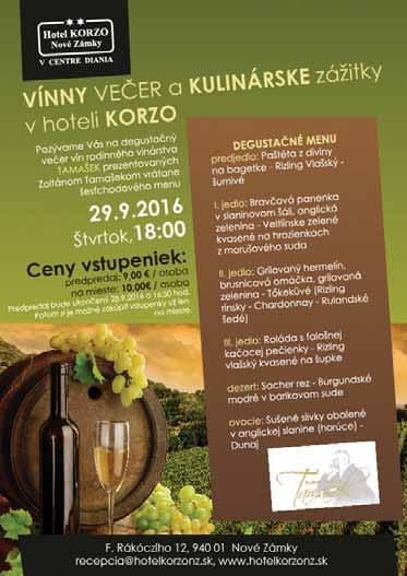 8 KULTÚRA / REKLÁM cn-r102-16 Tel.: 035/6401285, 0907 937 064,Nám. Gy. Széchényiho 9 Program kina od 1. 10. - 9. 10. 2016 1. sobota 15:00 Gólyák, animációs film, USA, r. N.