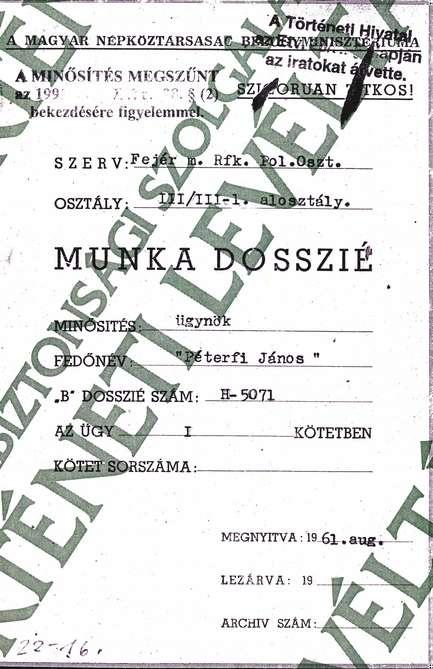 Péterfi János munka