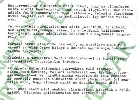 A felülvizsgálat néhány kritikus megállapítása Dr. Mészáros Péter ( Direktor titkos megbízott), MDF 1949.