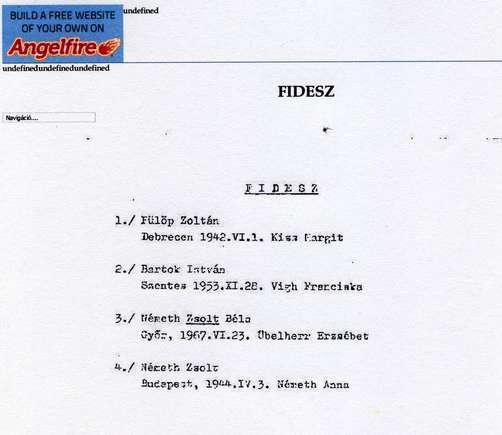 Németh Zsolt Béla, Fidesz, Szakértő listáján 2005-ben Negyedik (emlékezeti) forrás: Németh Zsolt Béla szerepelt azon a kb.