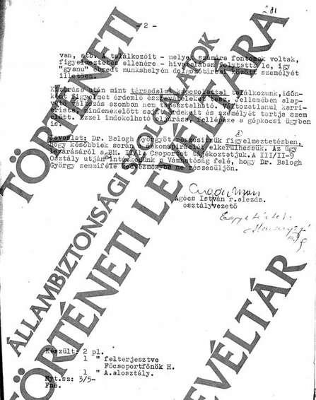 A III/III jellemzése Baloghról: karrierista,