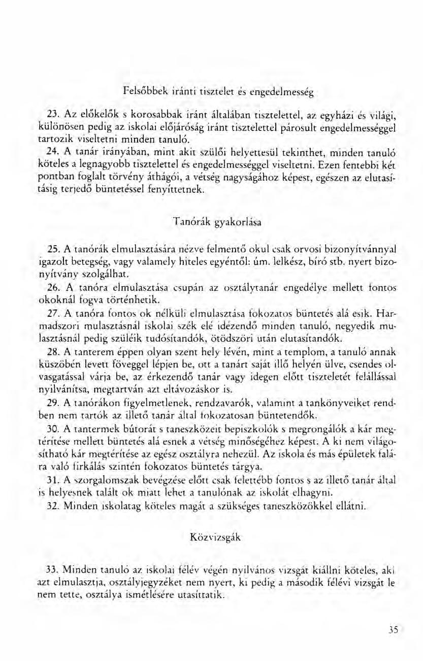 Felsőbbek iránti tisztelet és engedelmesség 23.
