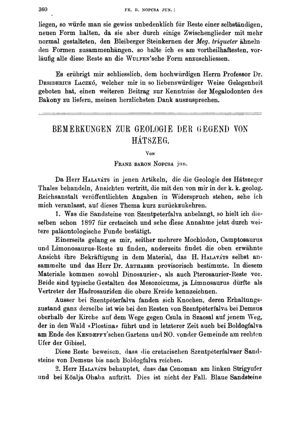 360 FR. B. NOPCSA JUN.