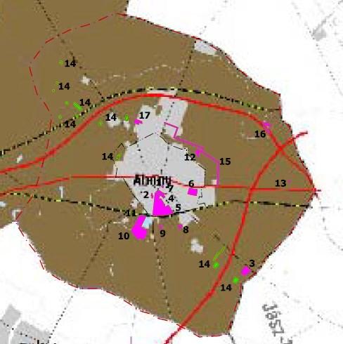 Ásványi nyersanyagvagyon terület övezete Az 5/2012. (V. 10.) önkormányzati rendelet 3.10. sz. melléklete Az övezet érinti a település területét. Megjegyzés: A 2014.