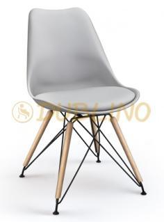 DL SPOT X / wood leg Fekete fém, tölgyfával burkolt lábszerkezetes design szék,