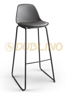 DL NEW EASY BLACK NEW Fekete szinterezett csővázas, fekete műanyag ülőhéjas, fekete párnázott design bárszék.