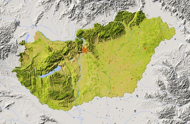 I. MAGYARORSZÁG FÖLDRAJZI ADATAI Területe 93,022 km 2 Fekvése az Alpok, a Kárpátok és a Dinári-hegység által határolt Kárpát-medencében: északi szélesség 45 o 48-48 o 35 keleti hosszúság 16 o 05-22 o