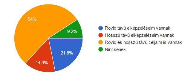 9. ábra: A válaszadók célkitűzései Forrás: A kitöltők válaszai alapján saját szerkesztés A válaszadók nagy részének rövid és hosszú távú céljai is vannak, 19 egyén tervez a közeljövőre, míg 13