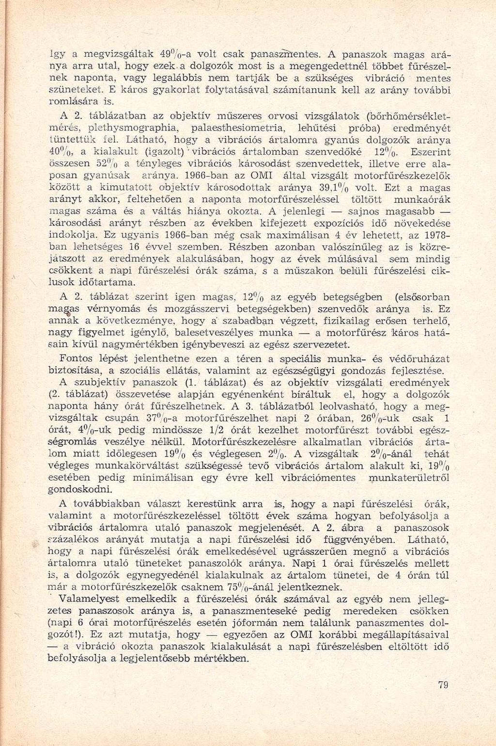 Így a megvizsgáltak %-a volt csak panaszmentes. A panaszok magas aránya arra utal, hogy ezek.