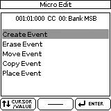 Független stílus események editálása (Micro Edit) Egyéb editálás műveletek A Micro Edit oldalon több funkció közül választhat: Create Event Válassza ezt a funkciót, amennyiben új eseményt szeretne