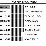 Egyéb fontos funkciók A Track Mute és Center Cancel használata Ezzel a funkcióval elnémíthat zenei stílus sávokat vagy a kiválasztott Standard MIDI File (SMF) dallam part-ját.