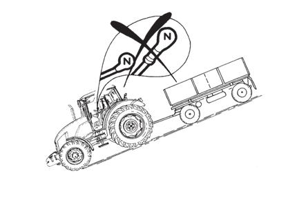 A TRAKTOR MŰKÖDÉSE Vezetés lejtőn lefelé (lejtmenet) Lejtőn lefelé tilos bekapcsolt sebességfokozat nélkül vezetni.