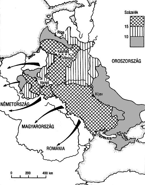 Érettségi feladatok gyűjteménye Egyetemes történelem Emelt szint 104 B) C) A Zsidó Letelepülési Övezet Oroszországban