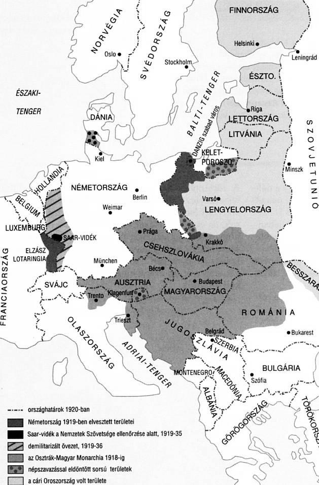 Érettségi feladatok gyűjteménye Egyetemes történelem Emelt szint 110 4. A feladat az első világháborút lezáró Párizs környéki békerendszerre vonatkozik.