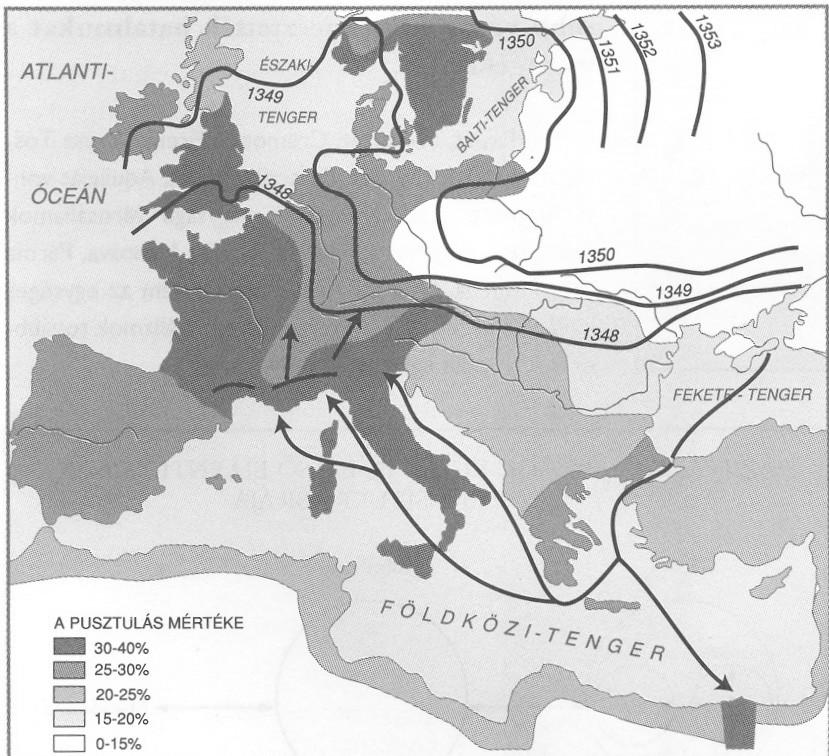 Érettségi feladatok gyűjteménye Egyetemes történelem Emelt szint 34 6. A feladat a XIV. századi pestisjárvánnyal kapcsolatos. (E/5) Válaszoljon a kérdésekre a források és ismeretei alapján!
