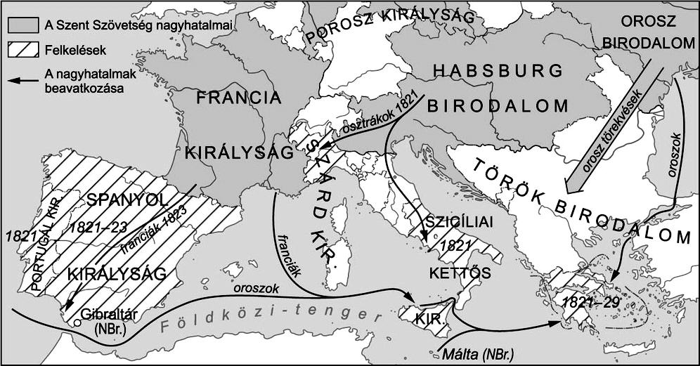 Érettségi feladatok gyűjteménye Egyetemes történelem Emelt szint 93 13. A feladat a szent szövetségi Európa nagyhatalmainak együttműködésével kapcsolatos.