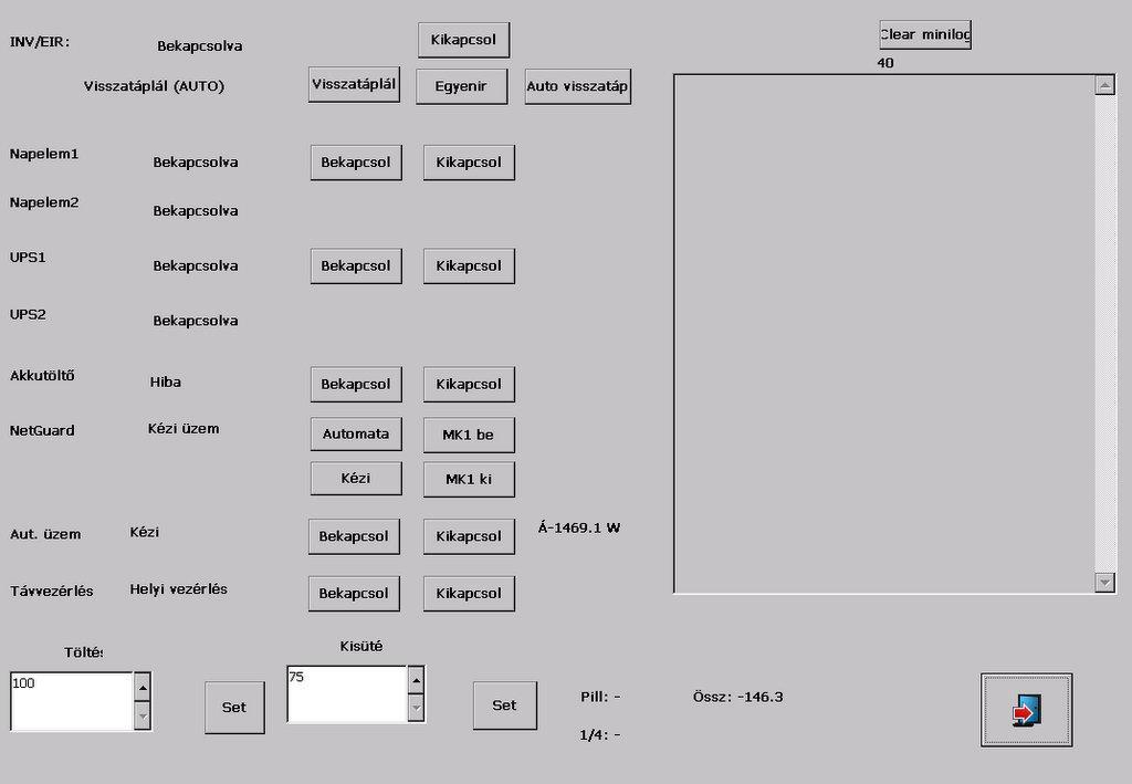 be-kikapcsolása INVERTER modulok be-kikapcsolása EIR/INV modulok be-kikapcsolása EIR/INV modulok egyenirányító üzem EIR/INV modulok visszatáplálásos üzem EIR/INV modulok AUT.