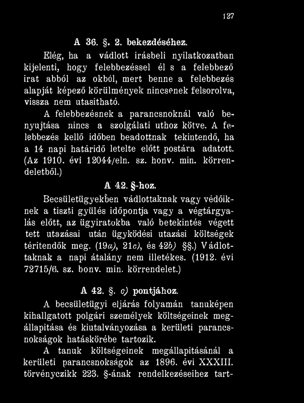 127 A 36.. 2. bekezdéséhez.