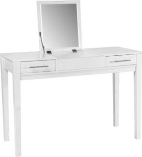990,- (08870278/02-03) 2 SMINKASZTAL, fehér dekorral, tükörrel és 2 fiókkal, Szé/Ma/Mé: kb. 110/76/44,5cm 29.