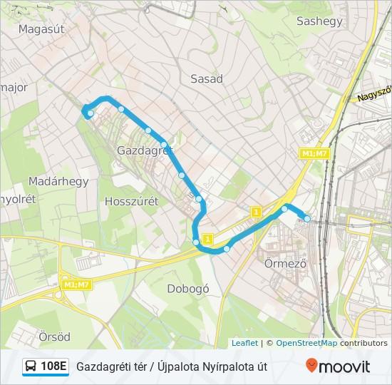 Útirány: Kelenföld Vasútállomás M 10 megálló VONAL MENETREND MEGTEKINTÉSE Gazdagréti Tér 8 Gazdagréti tér, Budapest Telekes Utca Rétköz utca, Budapest Kaptárkő Utca 45c Rétköz utca, Budapest 108E