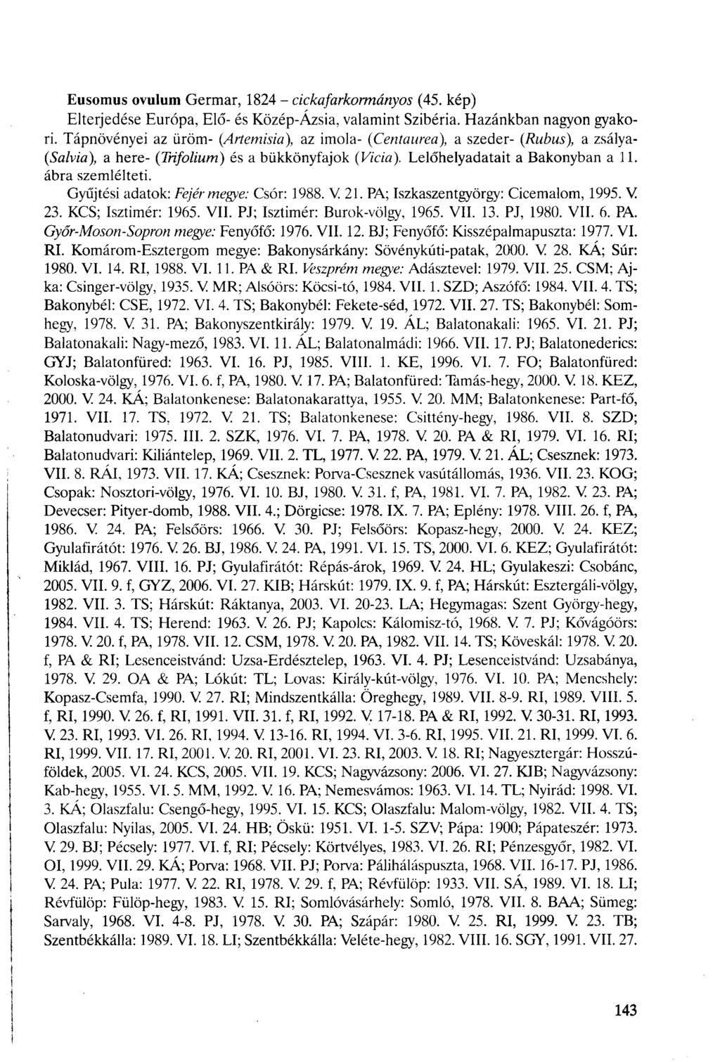 Eusomus Ovulum Germar, 1824 - cickafarkormányos (45. kép) Elterjedése Európa, Elő- és Közép-Ázsia, valamint Szibéria. Hazánkban nagyon gyakori.