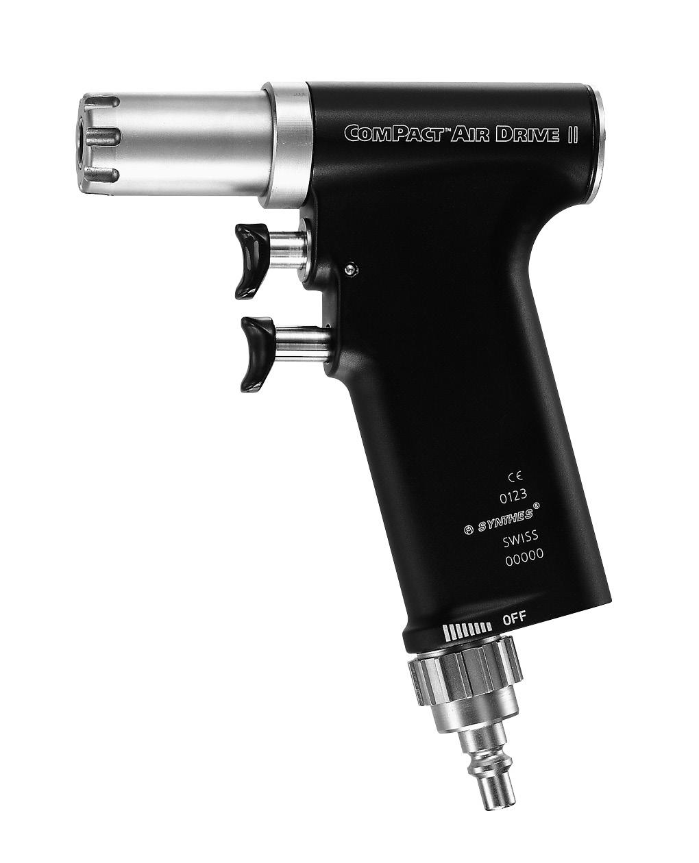 A Compact Air Drive II használata Kézidarab Üzemeltetés 1 Feltétcsatlakozó 2 Feltétcsatlakozó zárolásfeloldó gomb 3 Sebességszabályozás 4 Fordított menetirány kiválasztása 5 Csökkentett mód kapcsoló