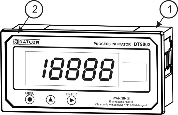 3. A készülék leírása A szállítás tárgya 3.1. Szállítási konfiguráció Az alábbiak képezik a szállítás tárgyát: DT9002 1 db. tömítés az ablakkivágáshoz 2 db.