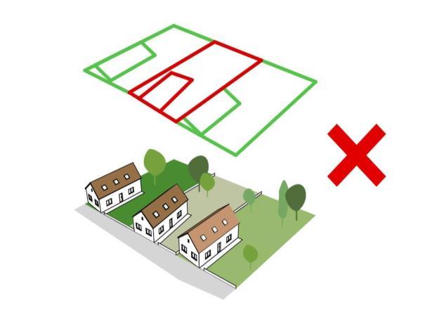 Utcafronti (előkert nélküli) oldalhatáron álló beépítés esetén mindig az oldalhatárra illeszkedjen az épület, így ritmusos utcai rend alakulhat ki, míg az utcai telekhatárhoz illesztett épület