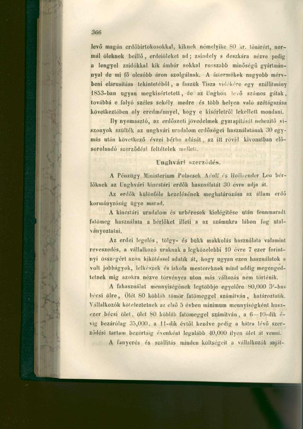 Jevö magán erdőbirtokosokkal, kiknek némelyike 80 kr.