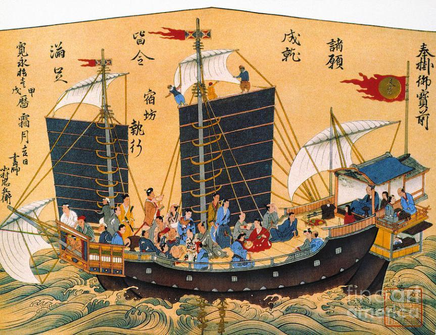 26. kép: Japán kereskedő-dzsunka egy 17.