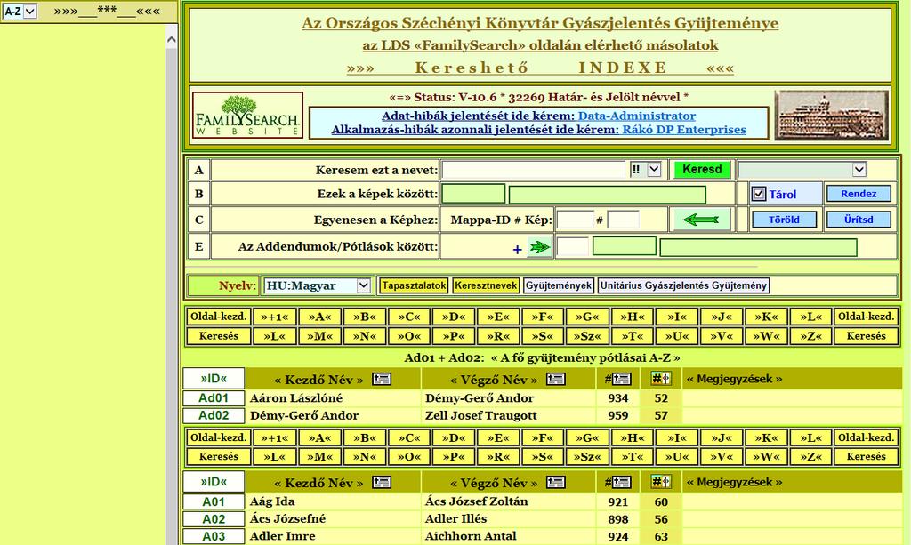 Gyászjelentések 1. www.familysearch.