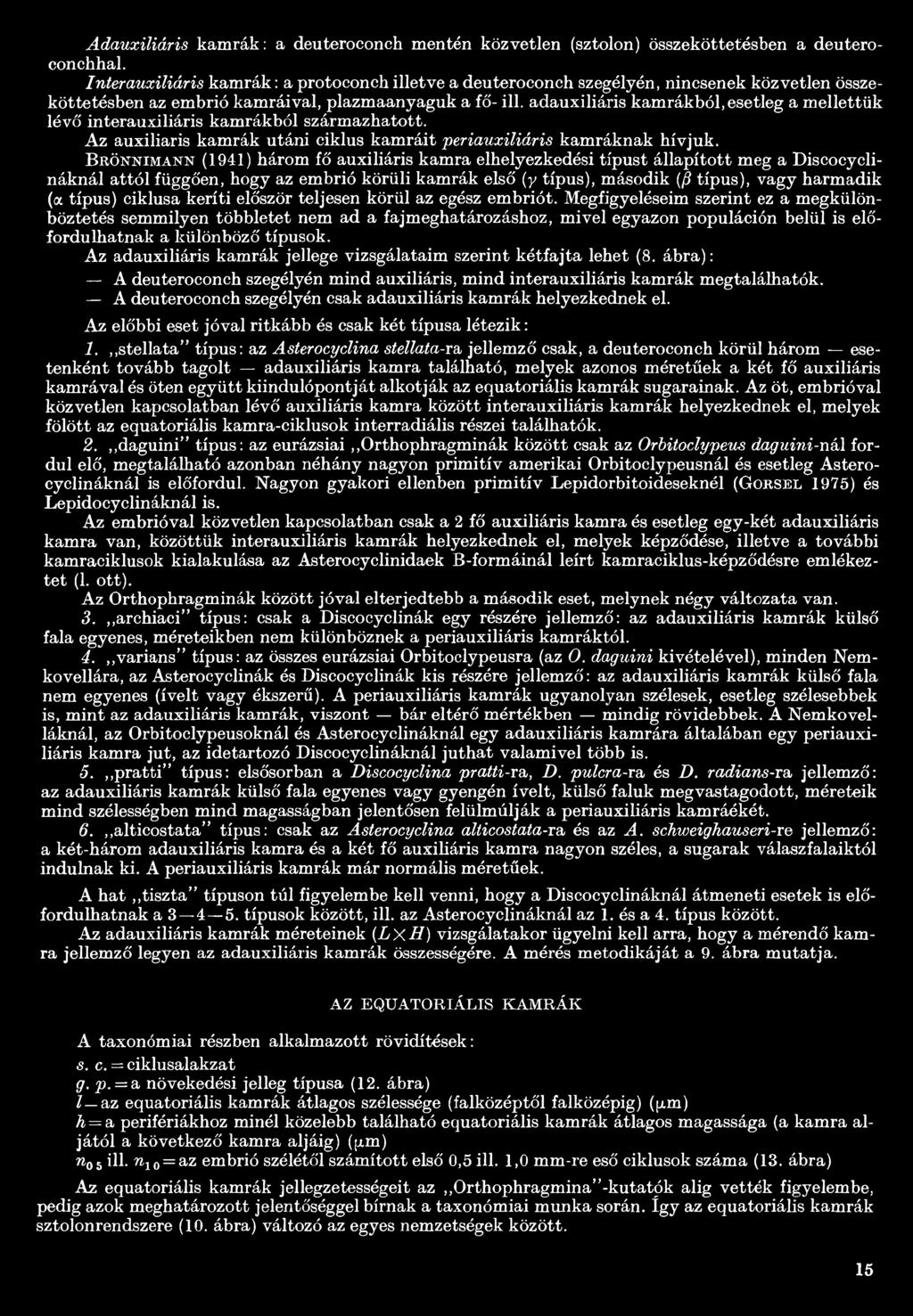 adauxiliáris kamrákból, esetleg a mellettük lévő interauxiliáris kamrákból származhatott. Az auxiliaris kamrák utáni ciklus kamráit periauxiliáris kamráknak hívjuk.