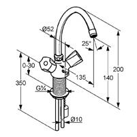 süllyeszthető lánc vörösrézcső 10 x 1 mm P-IX 8570/IA DIN-DVGW-AT-2177 króm