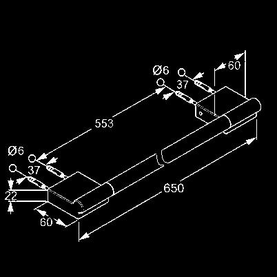 710 KLUDI A-XES kétsínes törölközőtartó L = 550 mm